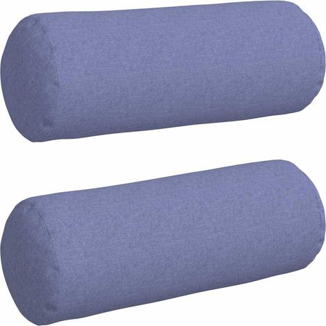 Maison Exclusive - Bolsterkissen 2 Stück Jeans blau Ø 25 x 70 cm