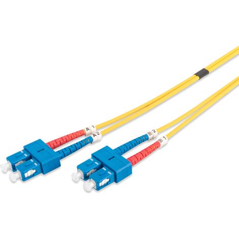 DIGITUS DK-2922-01, Cable De Fibra Ottica OS2, 1 m, da SC a SC, Duplex, 1/10 Gbit/s, Cable LAN De Fibra Ottica Monomodale SM, Tipo De Fibra: 9/125 µ, Giallo (1/5)