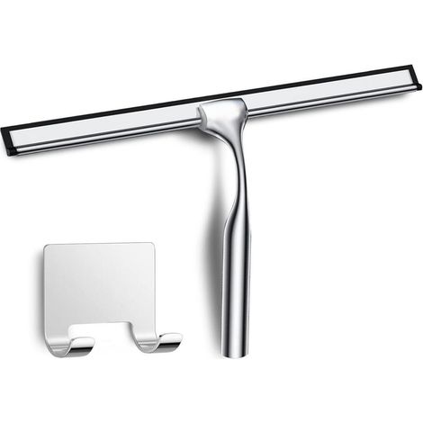 Duschabzieher 30cm Edelstahl mit selbstklebendem Haken für Bad & Dusche (1/5)