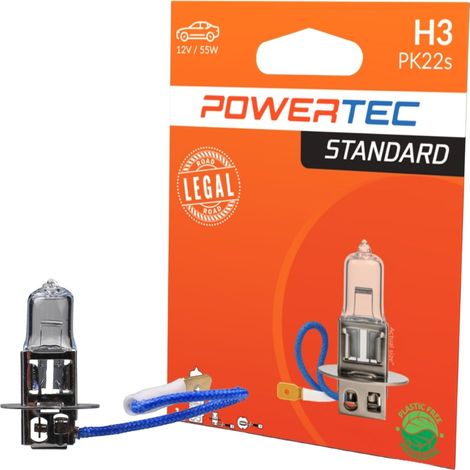 AMPOULE HALOGENE H3 PK22S 12V 55W (BLISTER) X 1 MTECH (1/3)