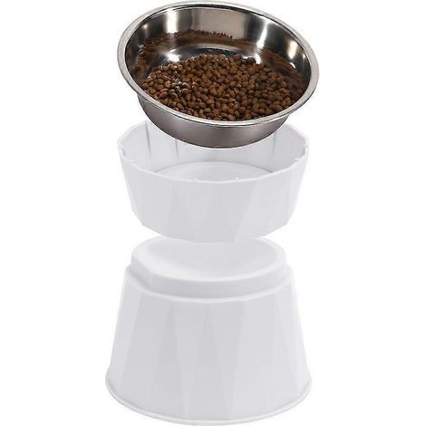 Comedero elevado de acero inoxidable para gatos, comederos elevados desmontables para mascotas. (1/5)
