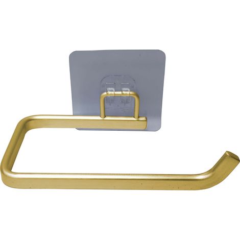Porte-papier WC adhésif en aluminium sans perçage Jaune 15x10 cm (1/2)
