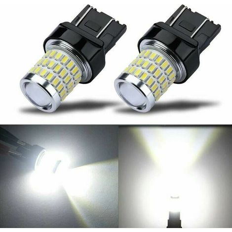 7443 7440 T20 W21/5W Ampoules LED Super Lumineuses, 12V 24V Blanc Xénon, pour Clignotant Inverse Frein Queue Stop Parking RV Lumières (Lot de 2) (1/5)