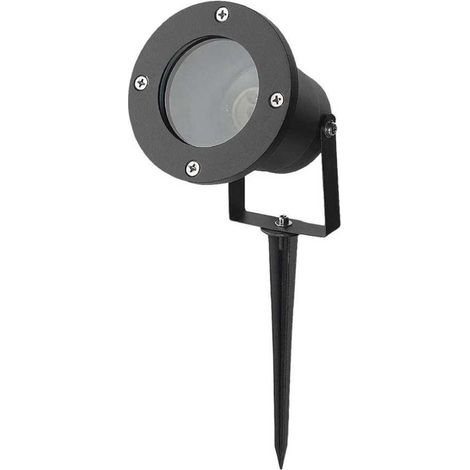 GARDEN PICCHETTO IN ALLUMINIO   GU10 FITTING CORPO NERO IP65