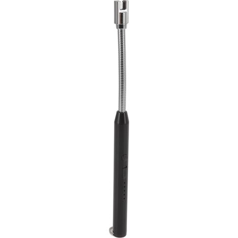 Briquet à impulsion électrique, coupe-vent et rechargeable, pour cuisinière à gaz et bougie d'aromathérapie, noir. (1/5)