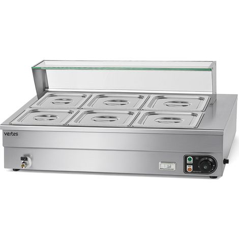 VERTES Buffetwärmer 1500W, 6x 1/2 GN Behälter mit Deckel, 10L