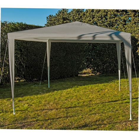 Werka Pro – Tente de réception 3x3m taupe – Toile en polyéthylène 90g/m² – Montage rapide avec attaches au sol – Événements extérieurs