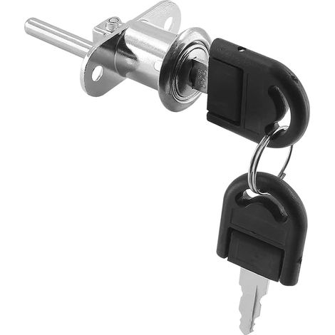 Serrure à clé pour tiroirs, idéale pour les classeurs, les armoires et les vitrines. Fonctionne avec un mécanisme à piston et s'ouvre avec la clé. Couleur : argent.