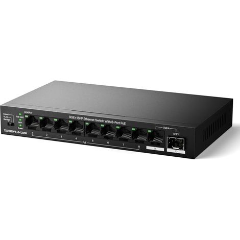 Switch PoE Gigabit 10 Ports, 8 Ports PoE+ (1/5)