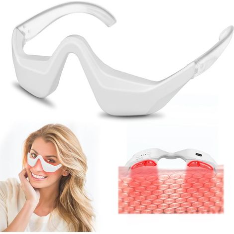 Rotlichttherapiegerät für die Augenpartie, Rotlichttherapiebrille mit 4 Modi, 650nm Rotlicht-Augenmaske zur Behandlung von Tränensäcken, Augenringen und Falten. (1/5)