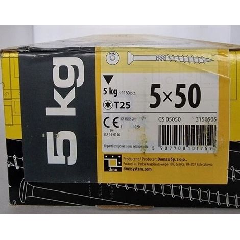BOITE 5kg - 1160 VIS À TÊTE FRAISÉE 5 x 50, EMPREINTE TORX (1/2)
