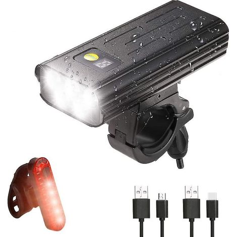 Vastfire Wasserdichte Fahrradlampe, 5200 mAh, 1600 Lumen, leistungsstarke wiederaufladbare Fahrradlampe mit 5 Modi für den täglichen Weg zur Arbeit und zum Mountainbiken (1/5)