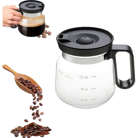 Coffee shop-style cup, glass coffee shop-style cup with lid, unique novelty office gift, for coffee lovers (1/5)