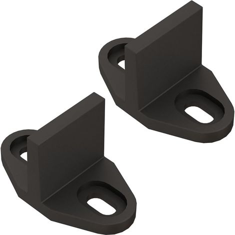 Ensemble de deux rails coulissants en alliage d'aluminium noir pour porte de grange, rail en forme de T, montage au sol, installation facile. (1/4)