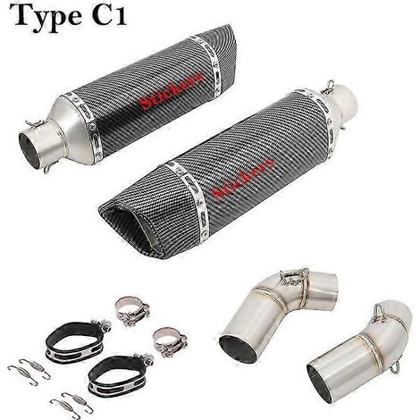 Silenciador De Fibra De Carbono Para Motocicleta, Tubo De Enlace De Escape Para Ducati Monster 659, 696, 795, 1100, Hypermotard 796, 2008-2014, Db Kil( Type C1) (1/5)