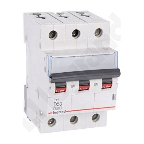 Disjoncteur 3p D 50a Tx3 - Noir - 50a - Sécurité - Installation Électrique
