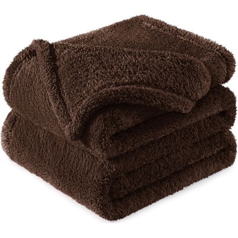 Plaid Couverture en Velours, 130 x 150 CM, Marron (1/5)