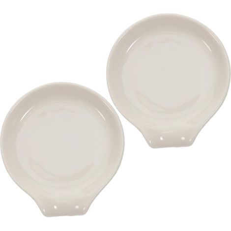 2 pièces Support Cuillère Céramique Repose-cuillère Réutilisable pour Cuisine Accessoire Anti-roulement pour Cuillères Fourchettes et Baguettes Décor de Table Pratique et Élégant (1/5)