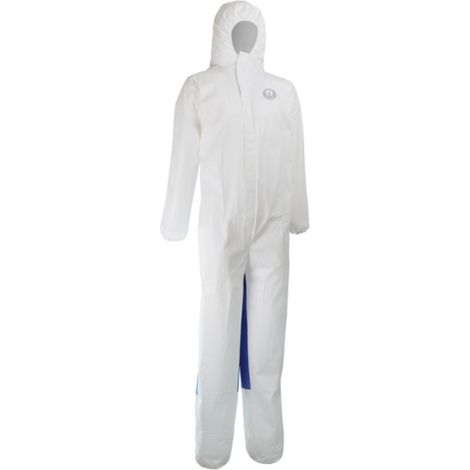 Combinaison de protection 3XL Type 5 & 6 Bi-matière Microporeux 65 gm² + SMS bleu 55 gm² à l'arrière - SINGER - PLY450