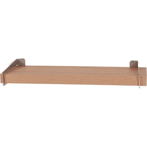 Keer 80 cm Chunky Shelf with Slide on Brackets - Metal - L19.5 x W80 x H3.8 cm - Oak Effect