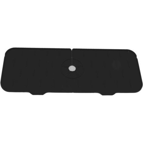 BPA-freie Wasserhahnmatte aus Silikon, wiederverwendbar, langlebig, spritzwassergeschützt, für Küchenspüle, Badezimmer, schwarz FLITI