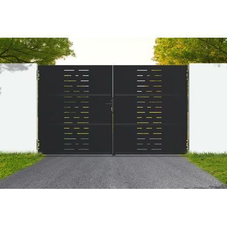 Portail acier noir mat 3m NALI ARLBERG H.180cm