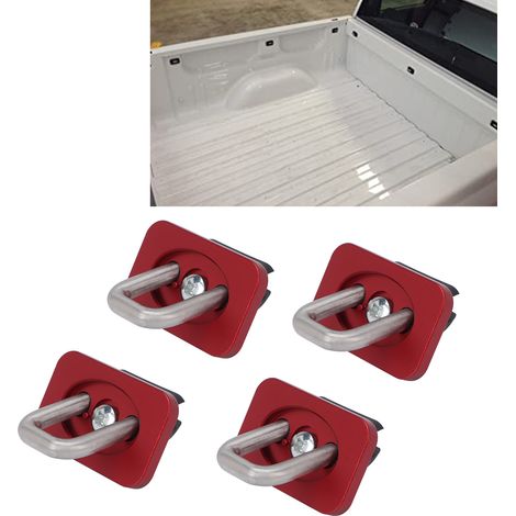 Set mit 4 Ankerringen/Schlaufen für Kofferraumschlosskabel, kompatibel mit Chevrolet 2007-2021 (rot). (1/5)
