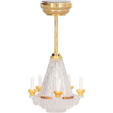 Lustre Miniature 1/12 avec 5 Bougies LED pour Maison de Poupée - Décoration Éclairage Miniature (1/5)