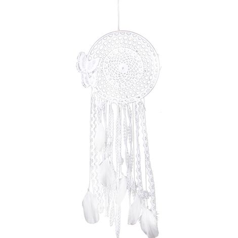 Attrape Rêves Fait Main - Anneau En Fer Robuste Et Plumes Naturelles - Décoration Murale Pour Chambre Et Voiture - 1 Pièce