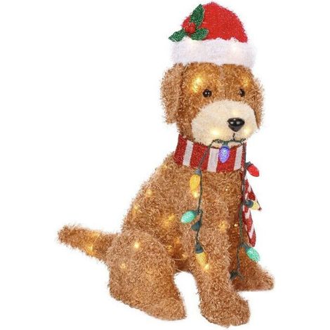 Chien Doodle Lumineux - Décoration Extérieure Noël LED en Acrylique - Pour Jardin Balcon Cour - 35 x 20 cm - 1 Pièce (1/5)