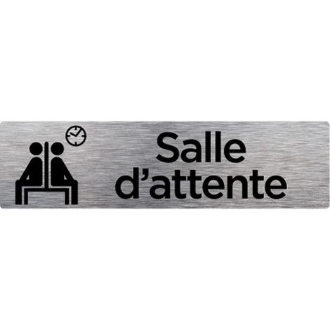 Pictogramme SALLE D'ATTENTE (Q0205).- Adhésif aspect aluminium brossé -