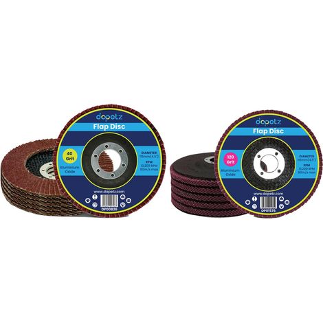 Dapetz ® Flap Discs 115mm 10PCS Grinding Discs 4.5" 40/60 Assorted Grit Grinding Disc for Angle Grinder Aluminum Oxide Flap Disc for Sanding Metal Stainless Steel Wood (1/5)