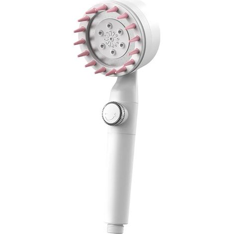 Pommeau de douche à main (blanc) avec surpression réglable et économie d'eau (1/5)