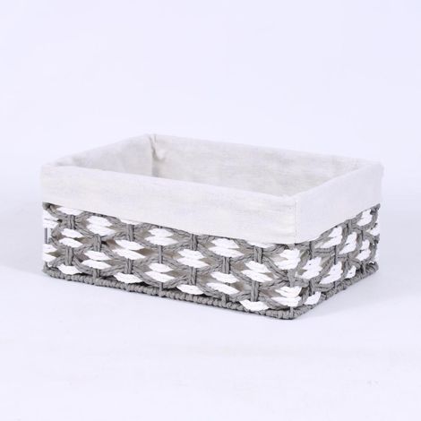 Vaschetta in fibra cellulosa grigio e bianco con fodera (kit da 3)