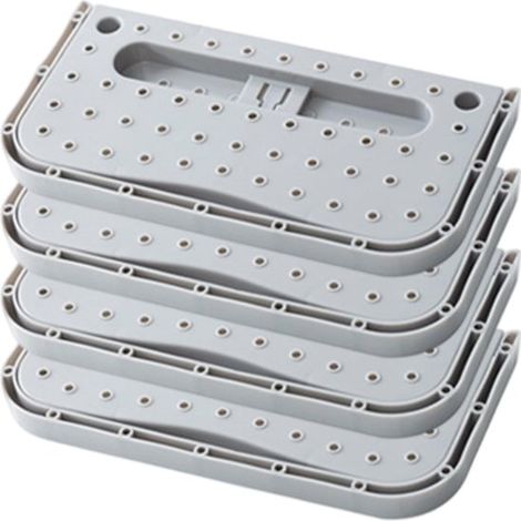 Porte-chaussures mural - 4 Pièces - Porte-pantoufles - Porte-chaussures - PP - Organiseur de chaussures suspendu - Sans perçage - Adapté aux petits espaces Placards Salle de bains - 28142cm - Grijs (1/5)
