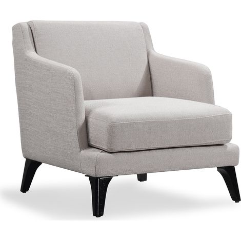 Sessel Gepolstert Beige Delft Pärumm 74x84x78 cm mit Holzbeinen