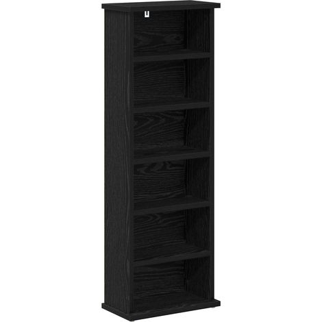 CD Cabinet Black Oak 32 x 17 x 92 cm Engineered Wood vidaXL (1/5)