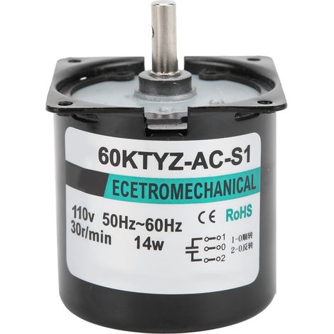 Moteur synchrone AC 14W à aimant permanent, basse vitesse, couple élevé, arbre central XD60KTYZ 30 tr/min 110V (1/5)