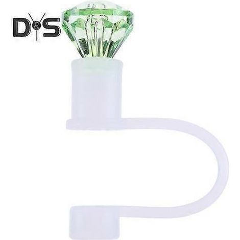 Bouchons de paille en silicone étanches, réutilisables, écologiques et anti-poussière pour gobelets de 30/40 oz - Accessoires pour gobelets isothermes - Bouchons de paille imitation diamant (1/4)