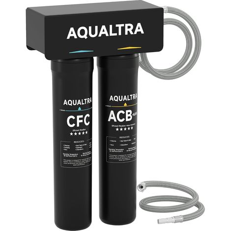 Système de filtration sous évier légèrement alcalin, 106000L, réduit les PFOA, PFOS, chlore, plomb, mercure, chloramine, fluorure, particules de microplastiques, mauvais goût et odeur (1/5)