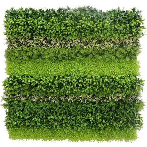 Mur végétal en plastique 1 m x 1 m Nature