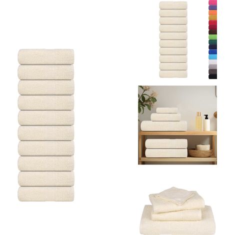 Gästetücher 10 Stk. Creme 30x50 cm 360 g/m² 100% Baumwolle - Gästetuch - Gästetücher - Gästehandtuch - Handtuch (1/5)