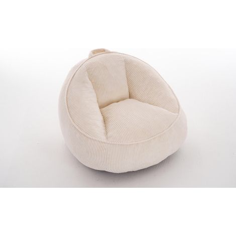 Bean Bag Sitzsack mit Rückenlehne aus Cord in Beige, Memory-Schaum, MODENUIT (1/5)