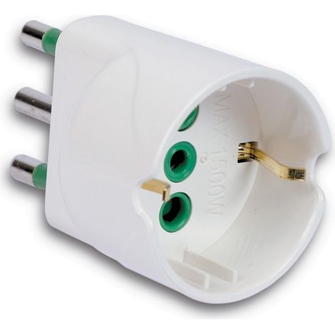 Fanton adattatore semplice con spina 16A con 1 schuko corrente elettrica  IP20 (1/2)