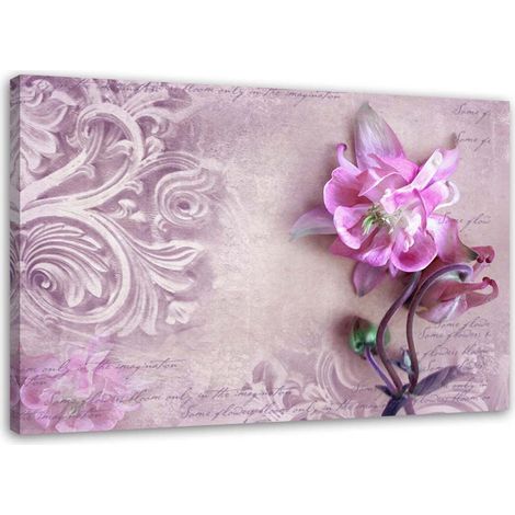 Tableau sur toile Fleur rose vintage 90x60 (1/5)