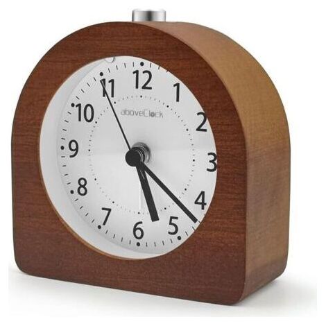 Réveil matinal à piles avec fonction snooze, réveil de voyage lumineux en bois, silencieux, sans tic-tac, analogique, aiguilles à tonalité ascendante, réveil - Bois foncé (1/4)