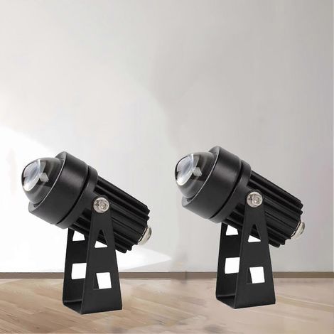 Lot de 2 projecteurs LED étanches d'extérieur 5W blanc chaud IP65 à faisceau étroit pour éclairage paysager de jardin, gain de place, pour allée, intérieur, en verre, aluminium (1/5)
