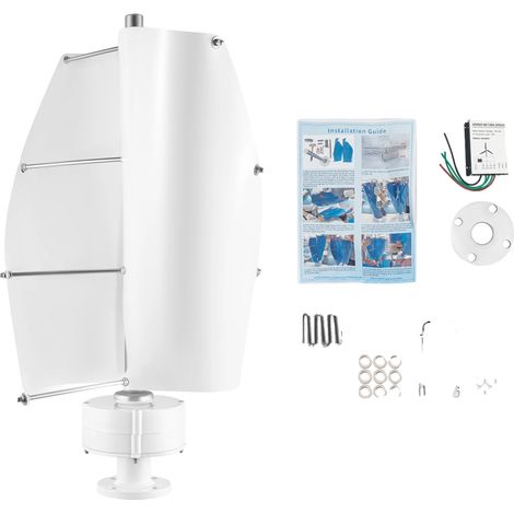 Aerogenerador, potencia de 100 W, funcionamiento silencioso, color blanco. (1/2)