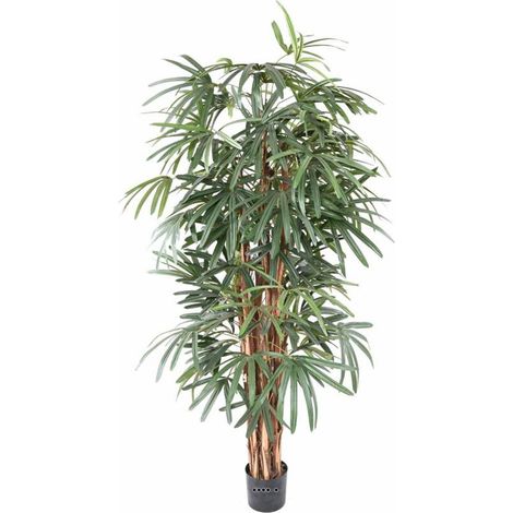 Palmier Raphis Artificiel H 180 cm D 80 cm en pot - dimhaut: H 180 cm - couleur: Vert