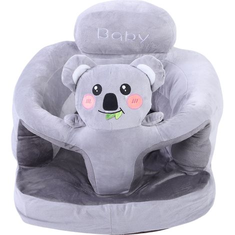 Siège d'apprentissage pour bébé Type 2, peluche douce motif animal, soutien dorsal complet, 45x50cm, confort et stabilité (1/5)